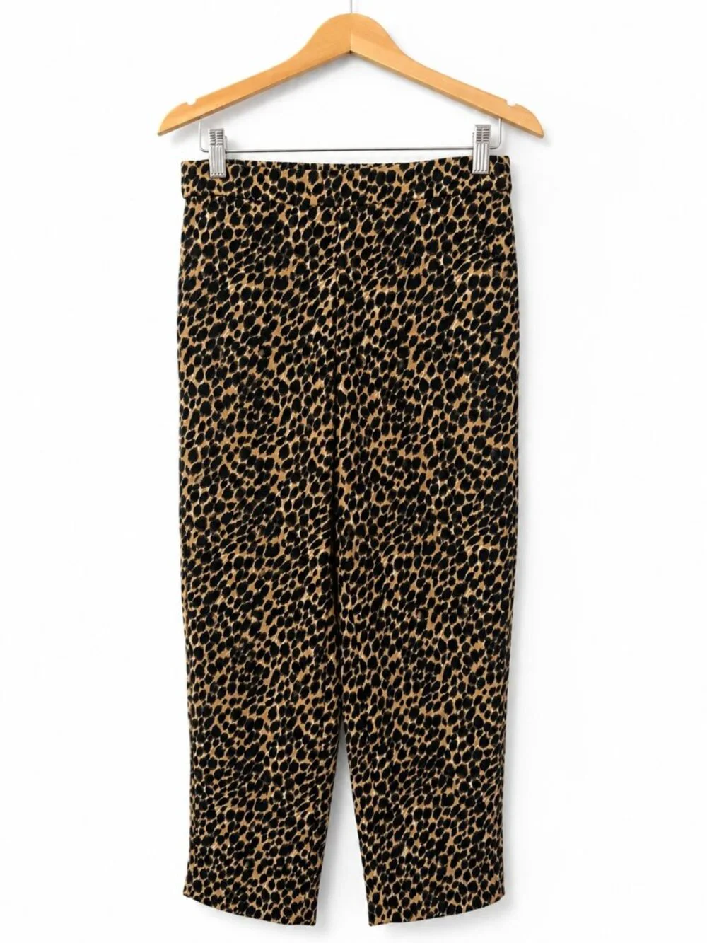 J.Crew Factory Leopard Print Pull On Pants Size 4 Animal Print Tapered Leg